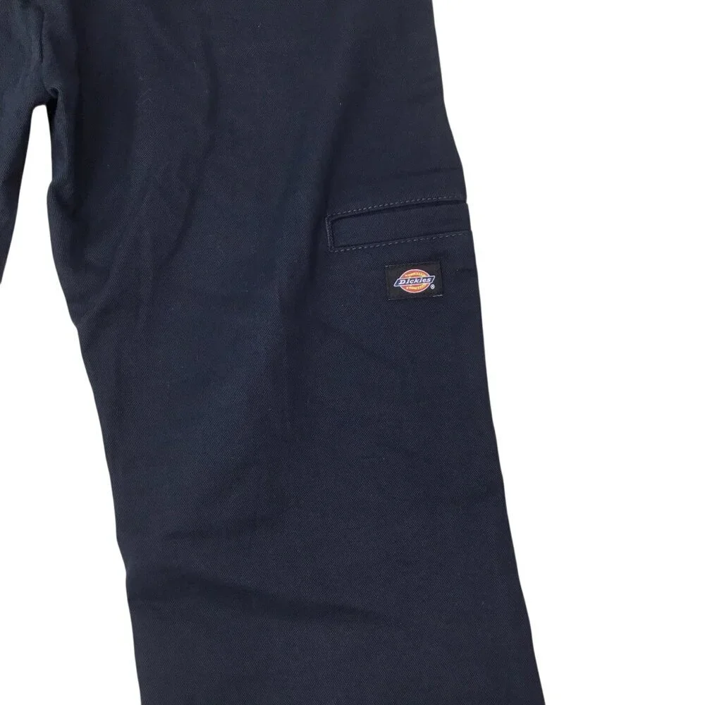 Dickies Pants NWT Boys Flex Skinny Fit Blue Straight Utility Double Knee Twill